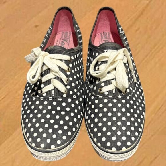 Keds Women's Black and White Polka Dot Canvas Sneaker size 9.5 - Picture 2 of 11